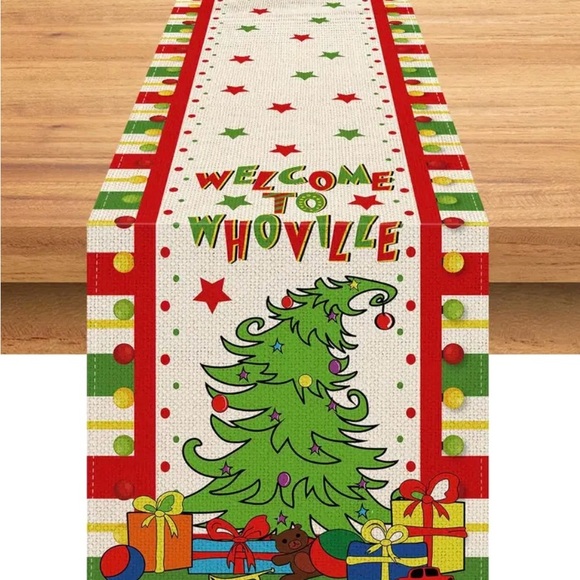 Other - Christmas Table Runner: Welcome to Whoville Winter Holiday. Dr Seuss.  72 x 13in